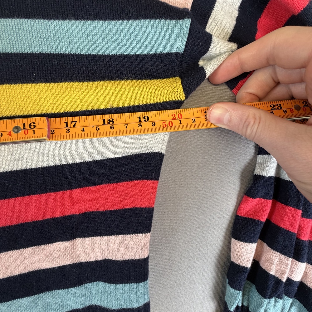 Boden Sweater Womens Small Multicolor Stripe Crewneck Balloon Sleeve Wool Knit - Picture 9 of 10